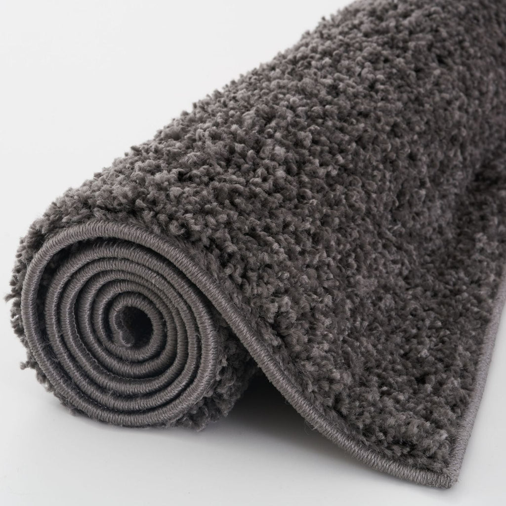 Solid Dark Grey Shaggy Rug