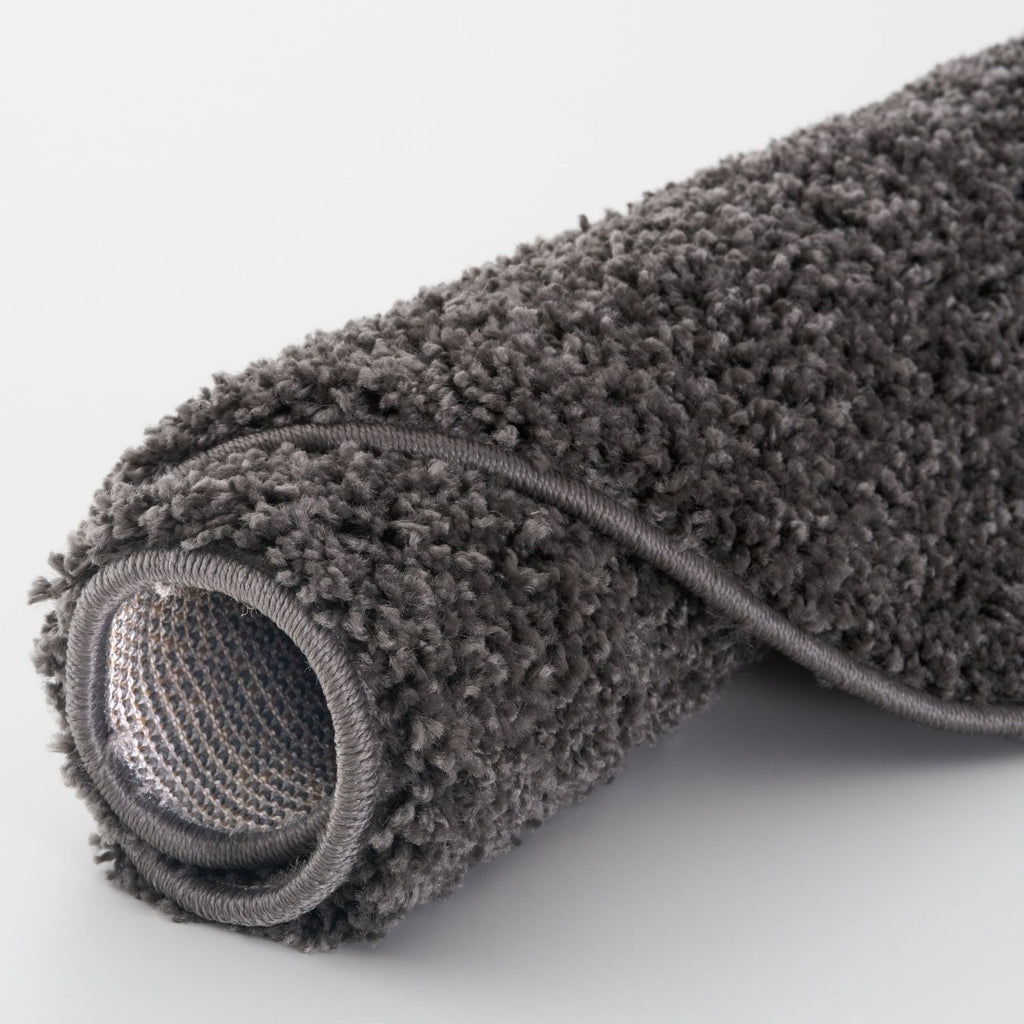 Solid Dark Grey Shaggy Rug