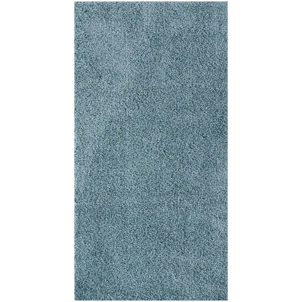 Solid Duck Egg Blue Shaggy Rug
