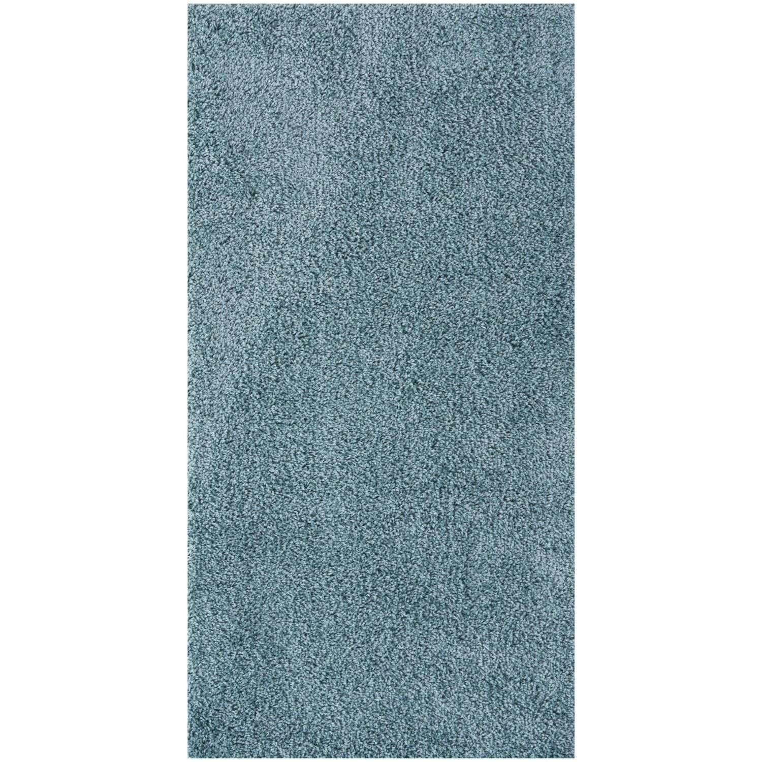 Solid Duck Egg Blue Shaggy Rug