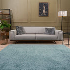 Solid Duck Egg Blue Shaggy Rug