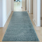 Solid Duck Egg Blue Shaggy Rug