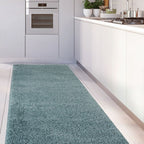 Solid Duck Egg Blue Shaggy Rug