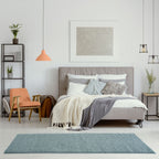 Solid Duck Egg Blue Shaggy Rug