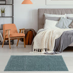 Solid Duck Egg Blue Shaggy Rug
