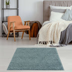 Solid Duck Egg Blue Shaggy Rug