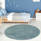 Solid Duck Egg Blue Shaggy Rug