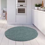 Solid Duck Egg Blue Shaggy Rug