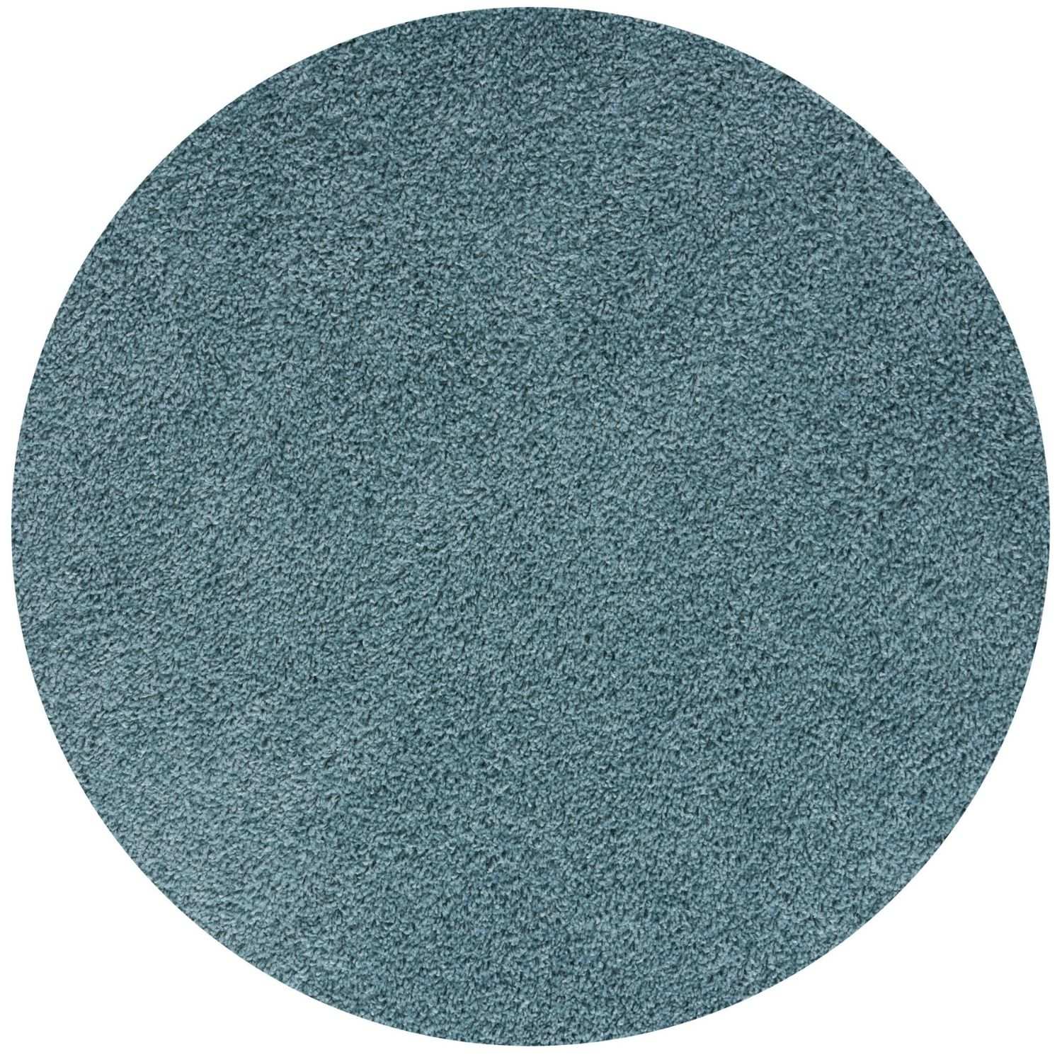Solid Duck Egg Blue Shaggy Rug Ø 120 cm