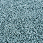 Solid Duck Egg Blue Shaggy Rug