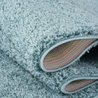 Solid Duck Egg Blue Shaggy Rug