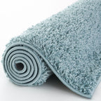 Solid Duck Egg Blue Shaggy Rug