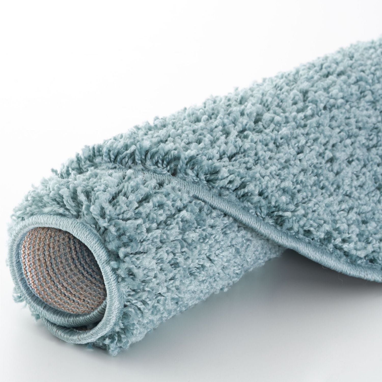 Solid Duck Egg Blue Shaggy Rug