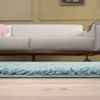 Solid Duck Egg Blue Shaggy Rug
