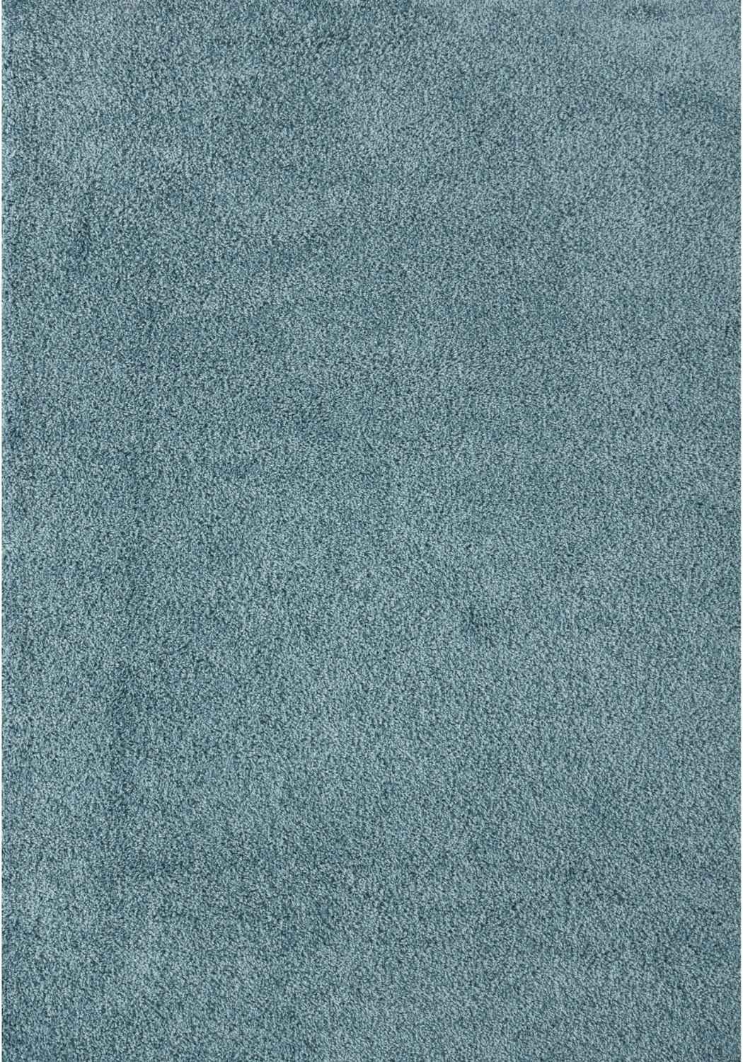 Solid Duck Egg Blue Shaggy Rug