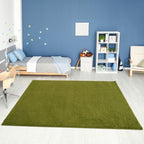 Solid Green Shaggy Rug
