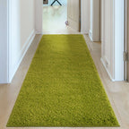 Solid Green Shaggy Rug