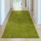 Solid Green Shaggy Rug