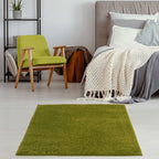 Solid Green Shaggy Rug