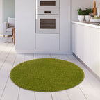 Solid Green Shaggy Rug