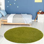 Solid Green Shaggy Rug