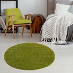Solid Green Shaggy Rug