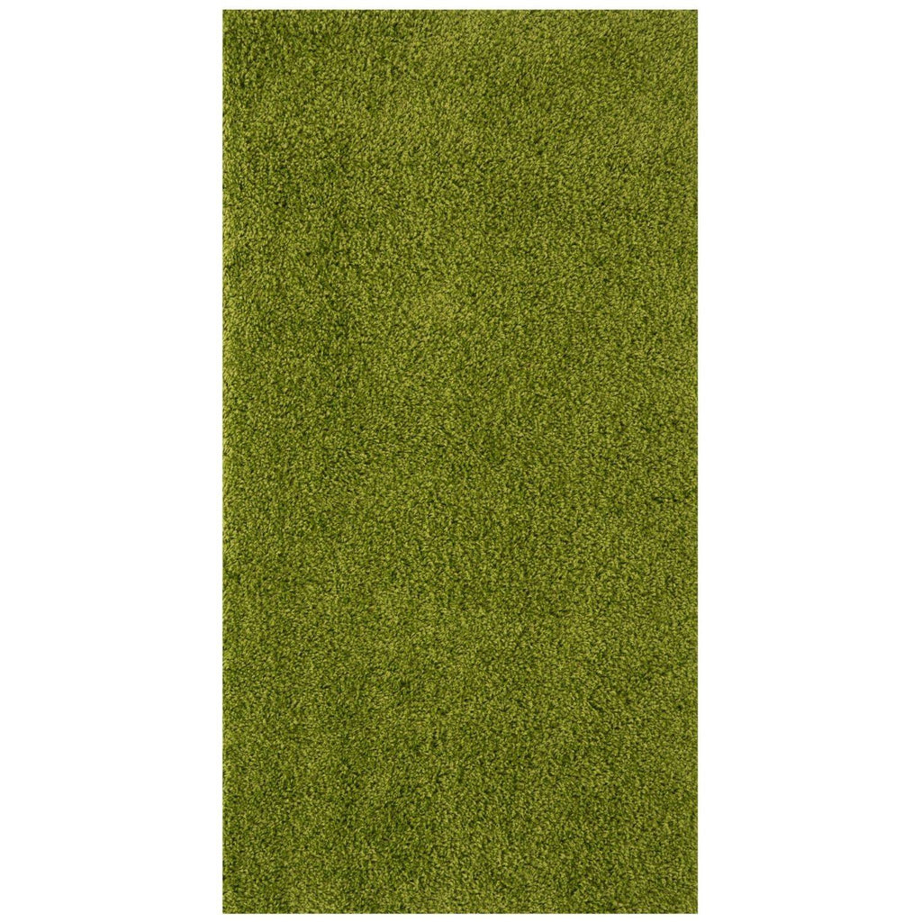Solid Green Shaggy Rug