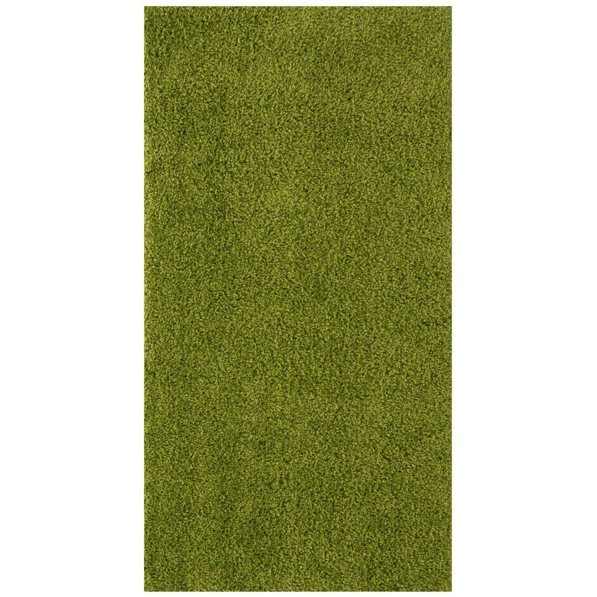 Solid Green Shaggy Rug