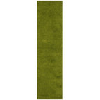 Solid Green Shaggy Rug 80X300 cm