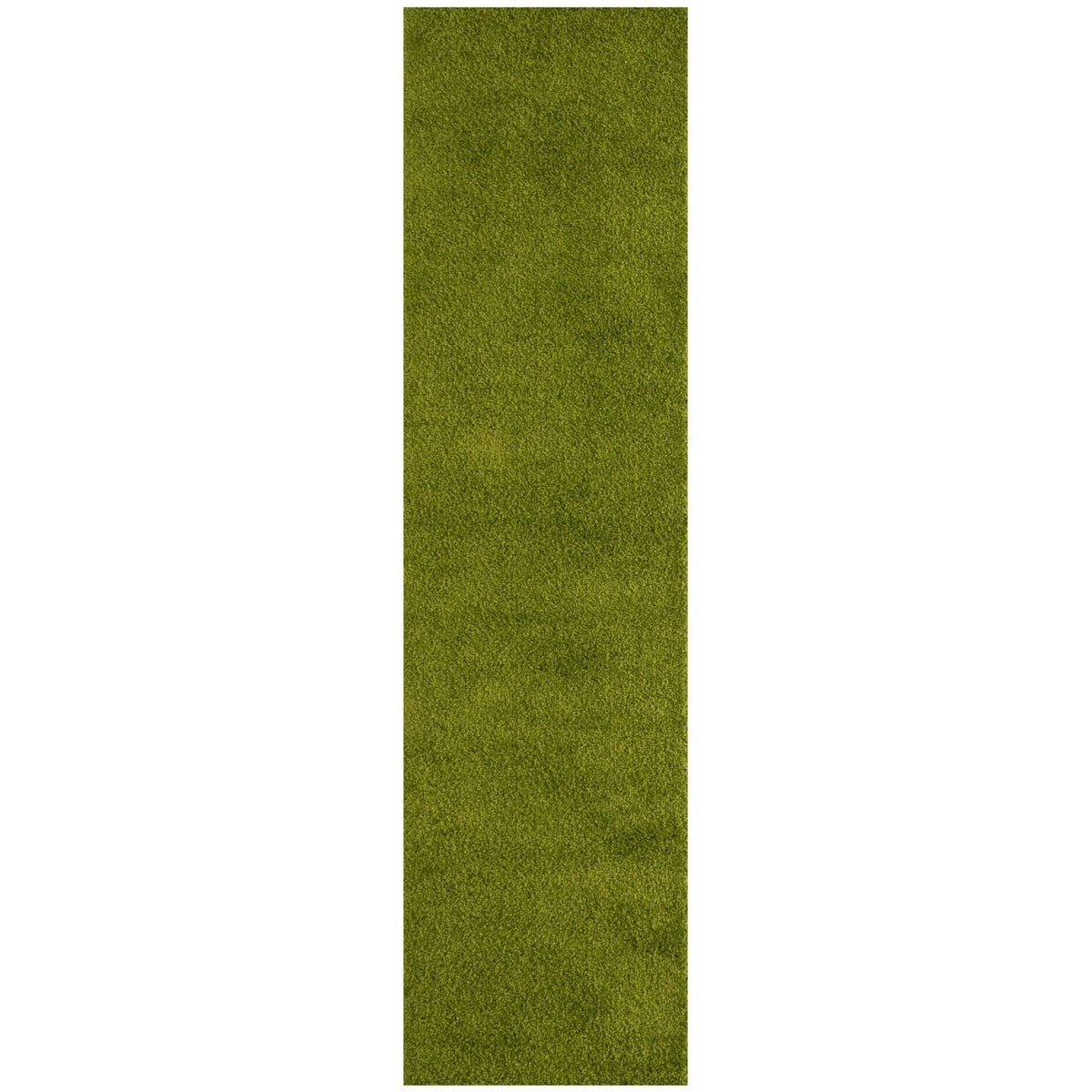 Solid Green Shaggy Rug 80X300 cm