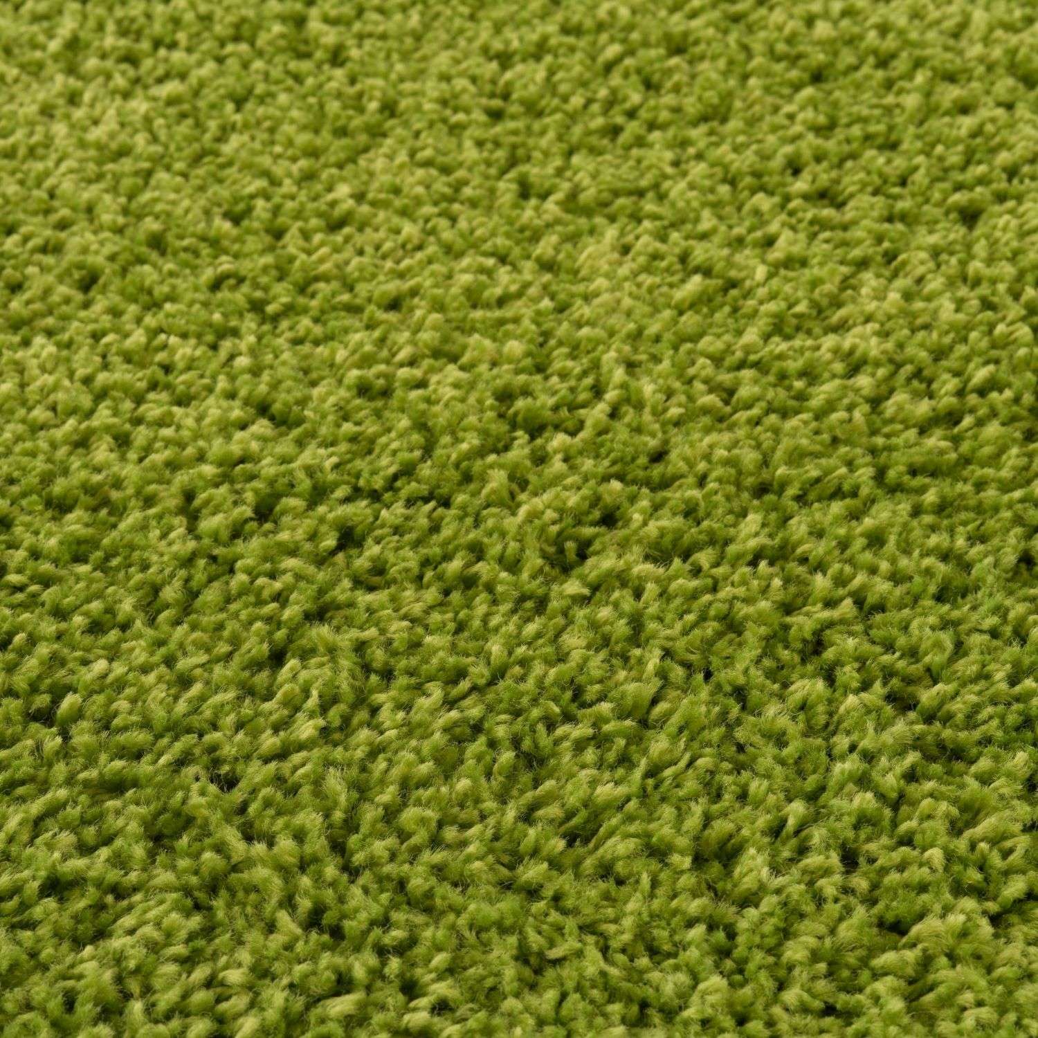 Solid Green Shaggy Rug