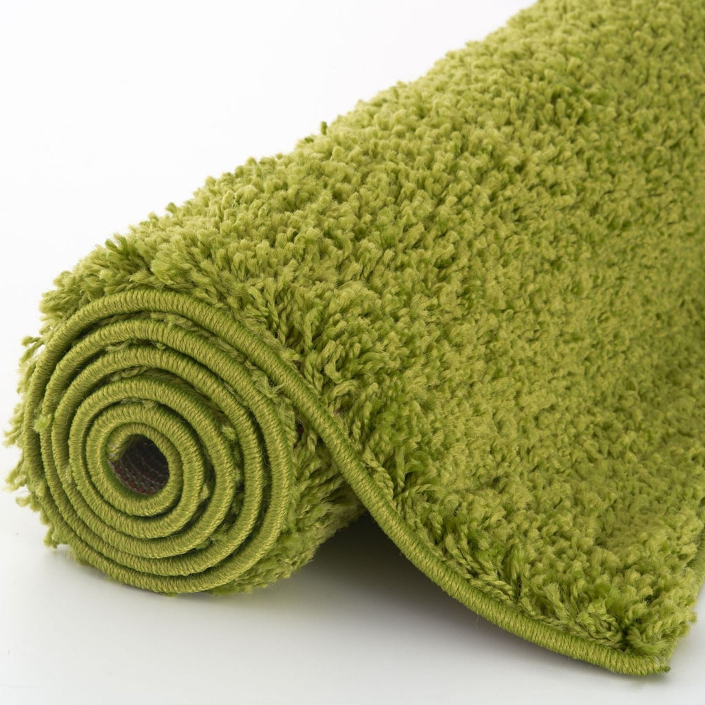 Solid Green Shaggy Rug
