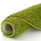 Solid Green Shaggy Rug