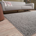 Solid Grey Shaggy Rug