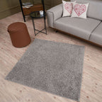 Solid Grey Shaggy Rug