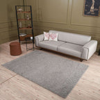 Solid Grey Shaggy Rug