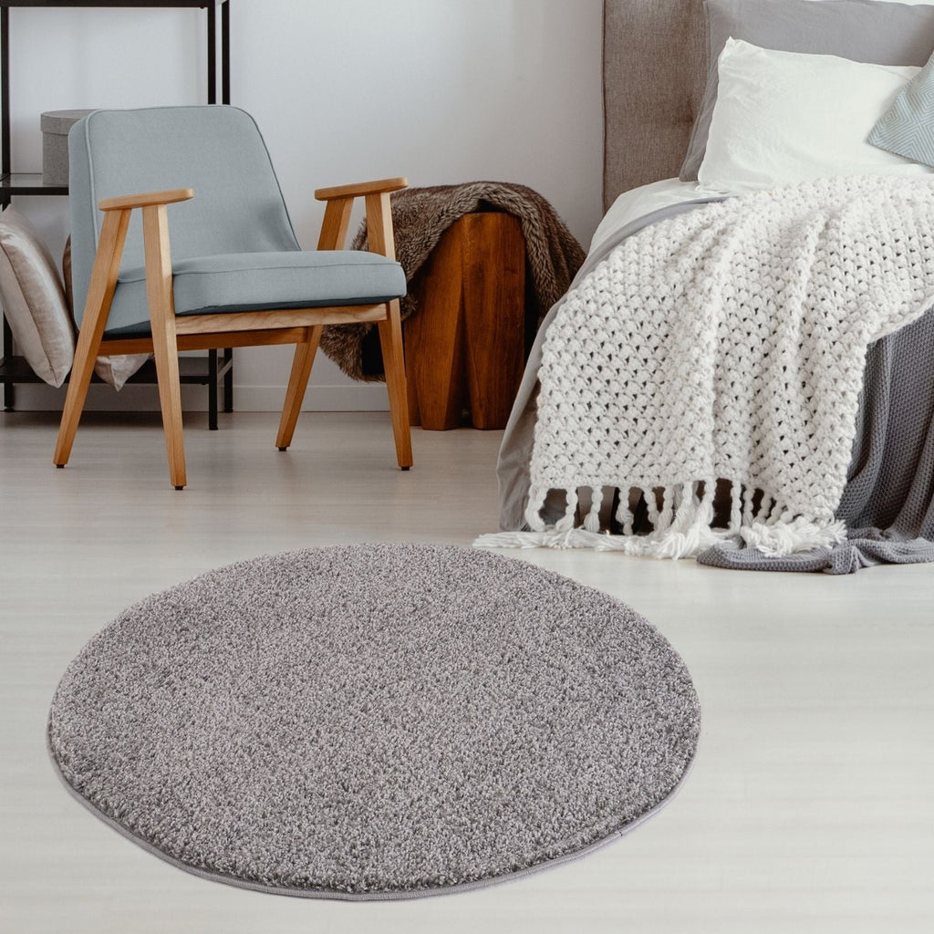 Solid Grey Shaggy Rug