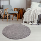 Solid Grey Shaggy Rug