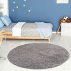 Solid Grey Shaggy Rug