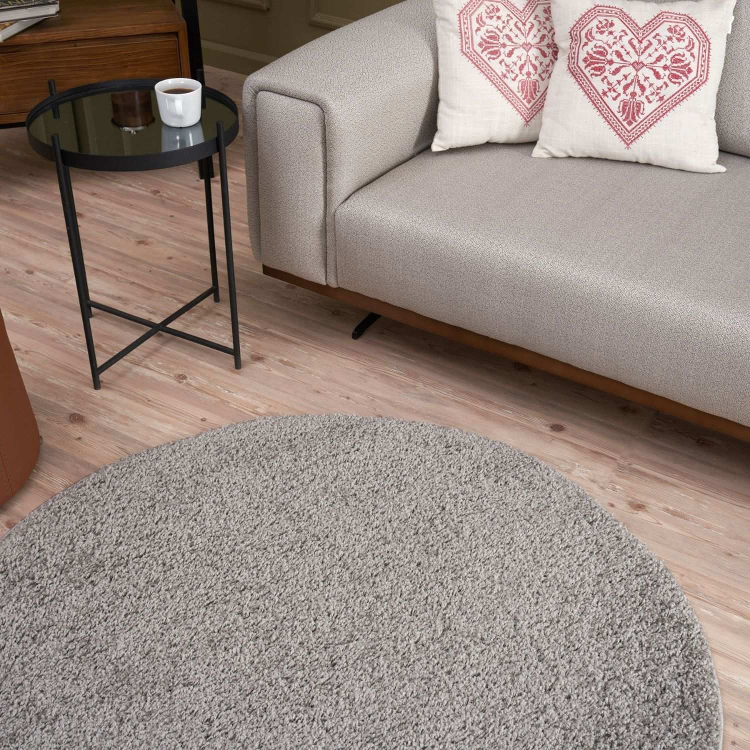 Solid Grey Shaggy Rug
