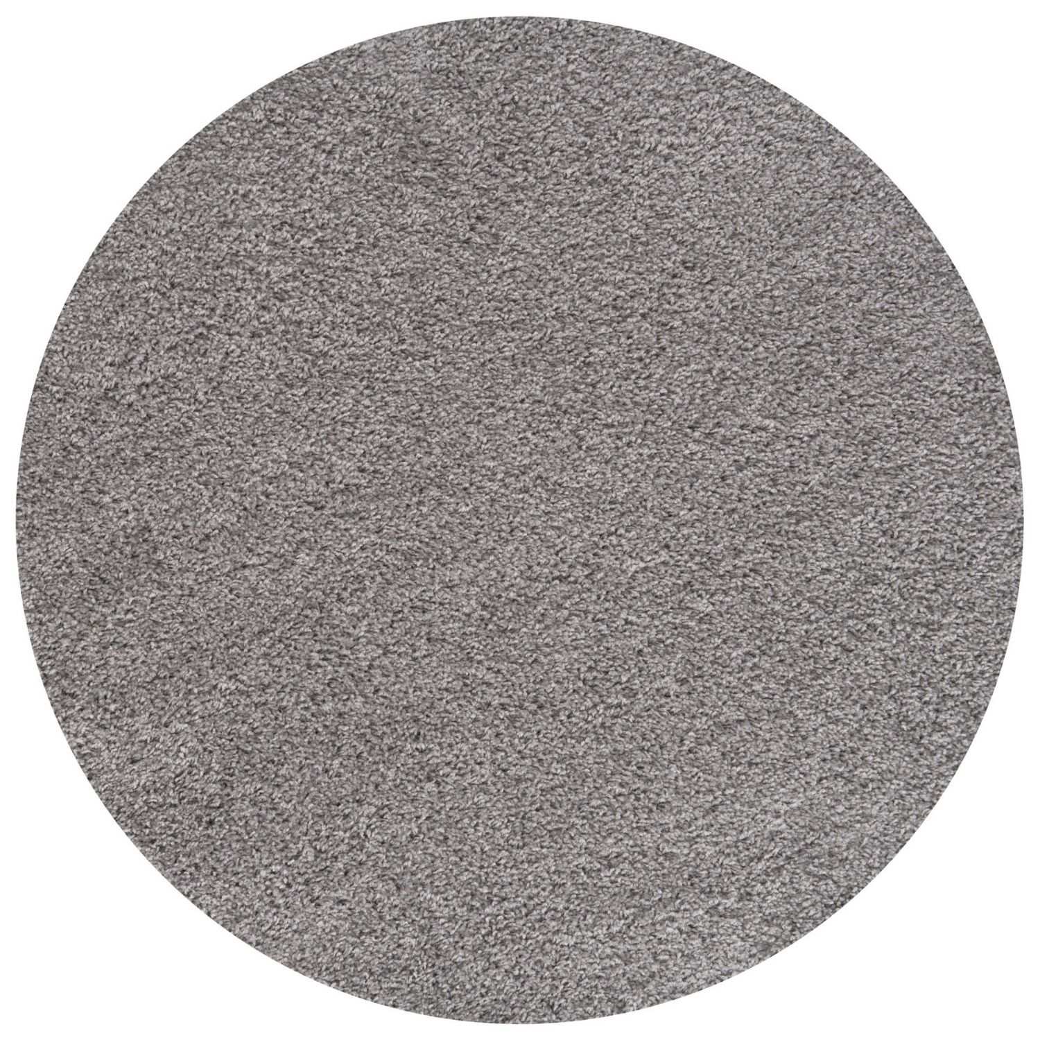 Solid Grey Shaggy Rug Ø 120 cm