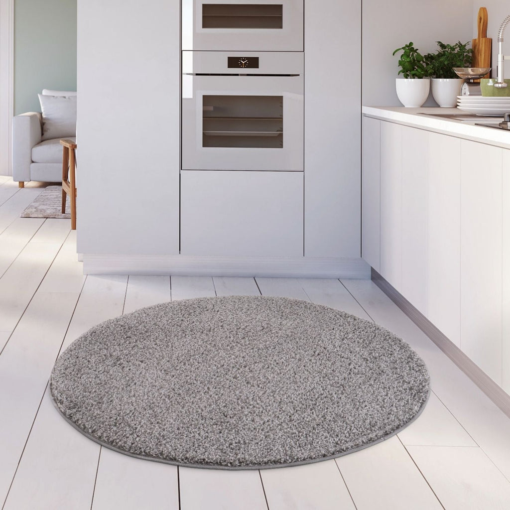 Solid Grey Shaggy Rug