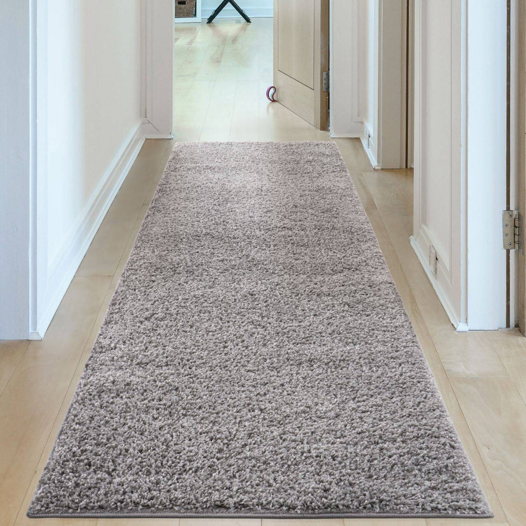 Solid Grey Shaggy Rug