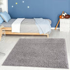 Solid Grey Shaggy Rug