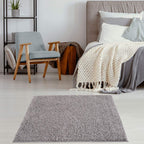 Solid Grey Shaggy Rug