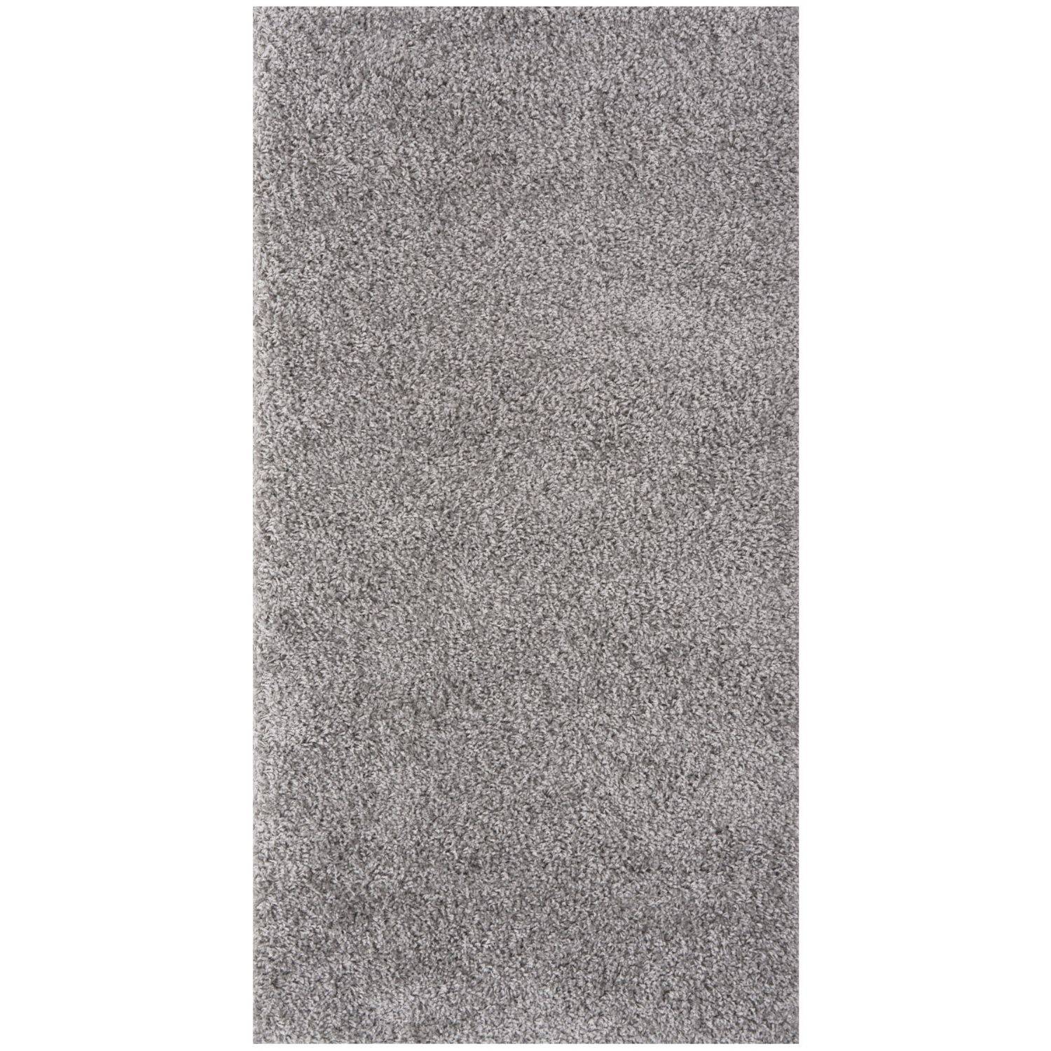 Solid Grey Shaggy Rug