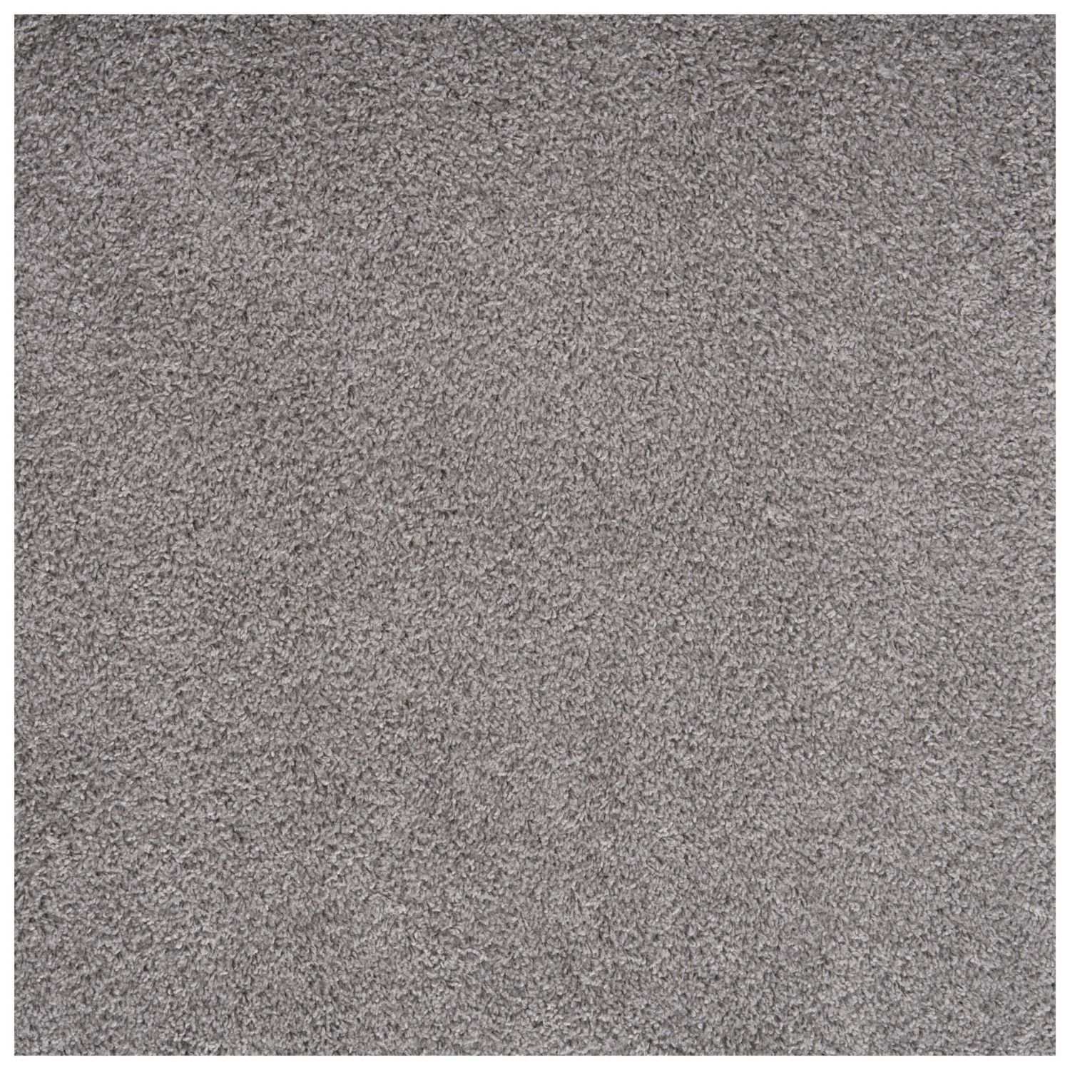 Solid Grey Shaggy Rug 120X120 cm