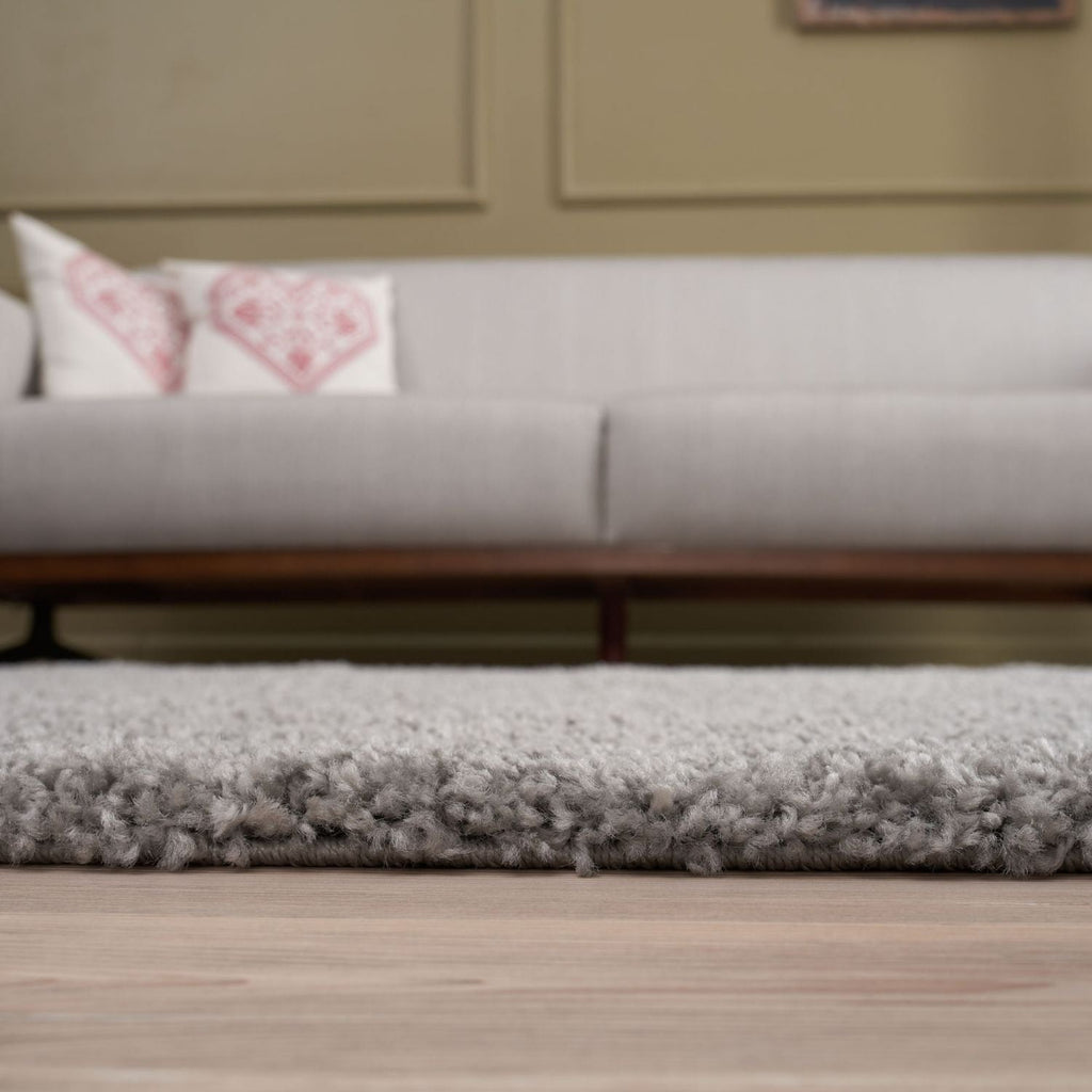 Solid Grey Shaggy Rug