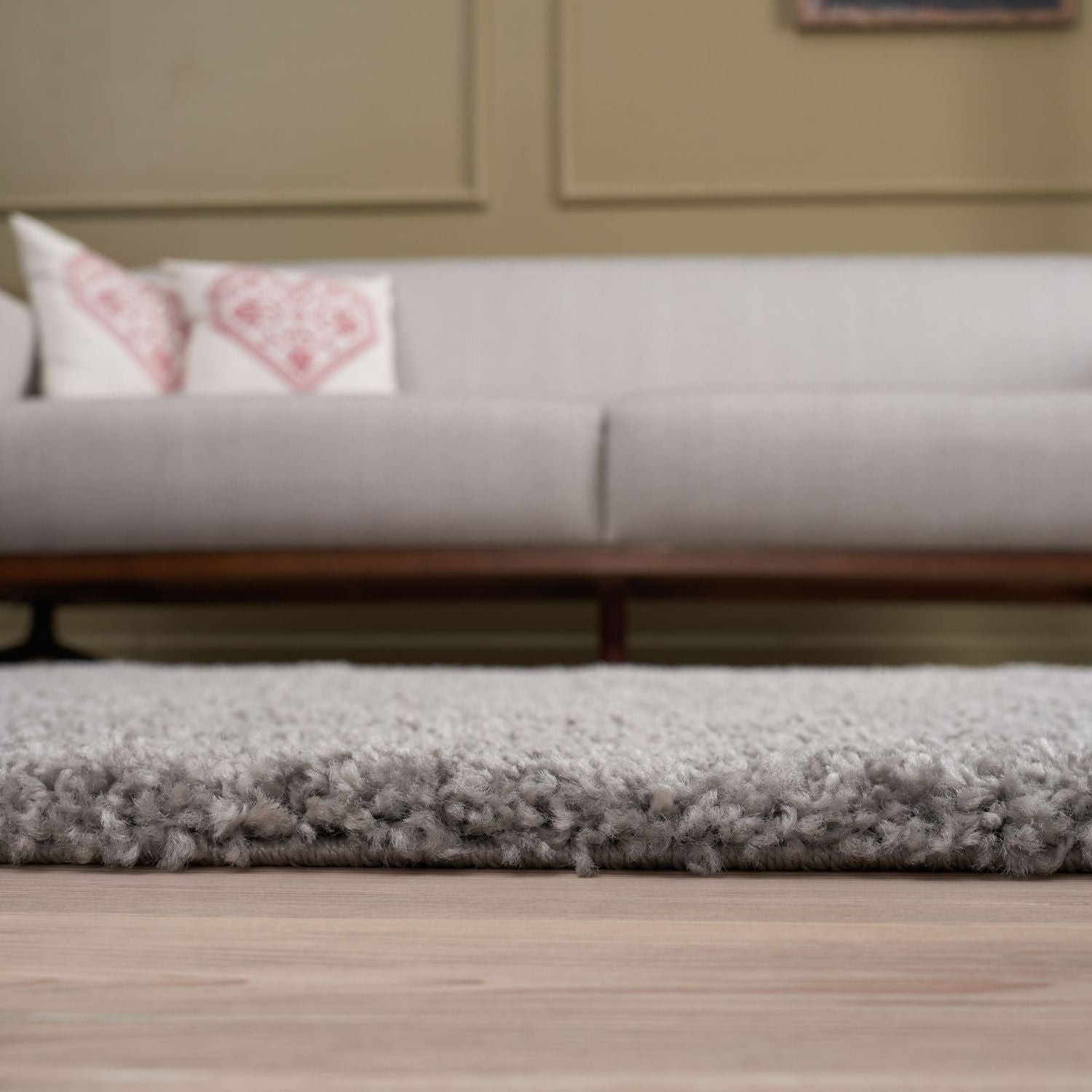 Solid Grey Shaggy Rug