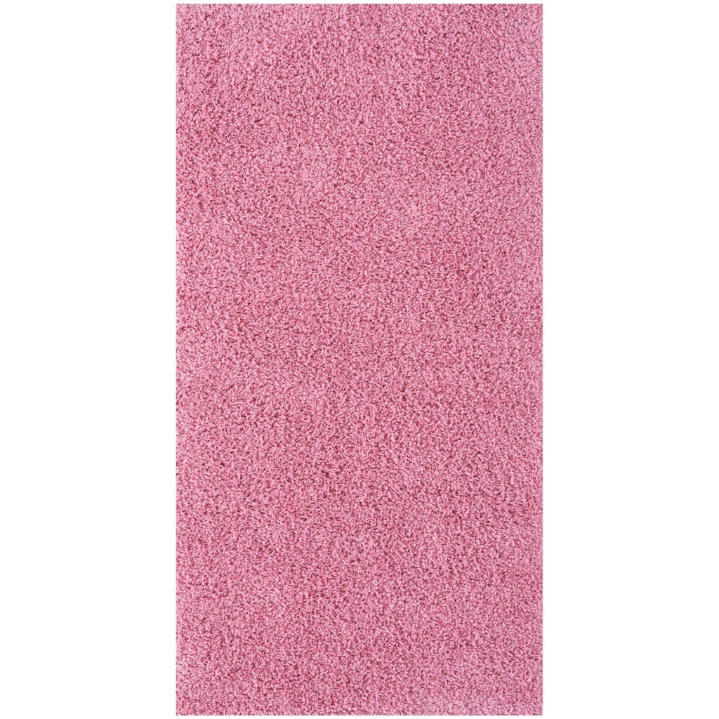 Solid Pink Shaggy Rug